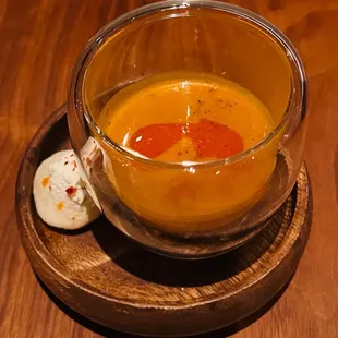 Complimentary pumpkin soup