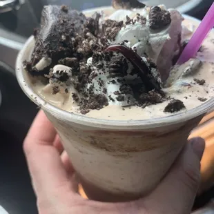 Oreo Volcano twister with hot fudge not chocolate syrup
