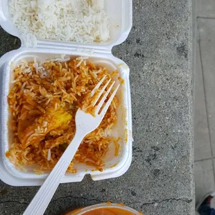 Chicken kadahi, in the most inconvenient way to do takeout Indian I could imagine