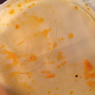 Unfortunately, there was a short black hair in my food. My hair is long and blonde.