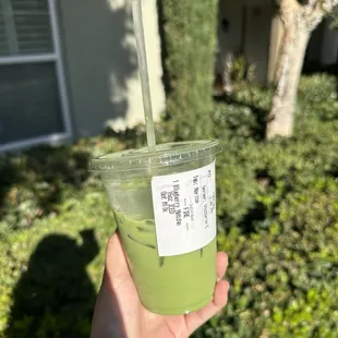 iced blueberry matcha