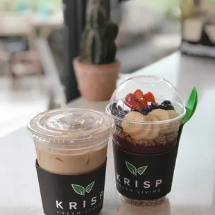 Honey Lavender Latte , Berry Orchard - Acai Bowl