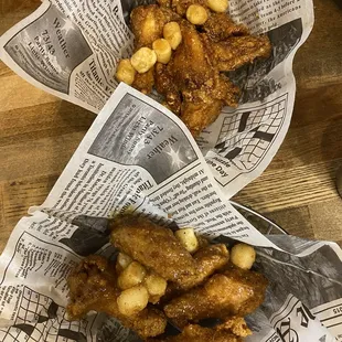 Garlic Garlic Fried Chicken and Honey Butter Fried Chicken