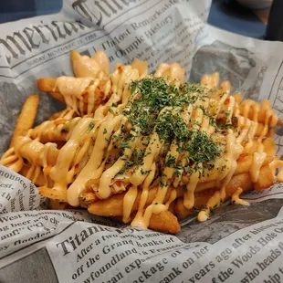 Kimchi cheese fries