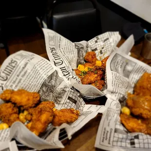 Left to right: Honey Butter Wings, Soy Spicy, Garlic