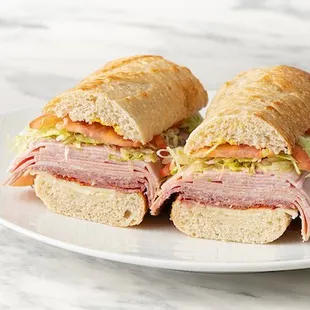 Bachelor Sandwich Capicola Hot, Genoa Salami, Mortadella, Imported Ham, Provolone, Lettuce, Tomato, Onions, Mayo, Mustard, Italian Dressing