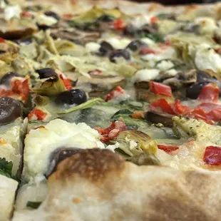 My fav artichoke hearts olives ricotta peppers basil. Yummo