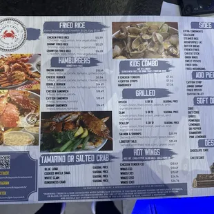 The new menu of restaurant