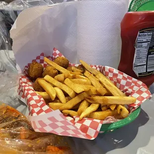 Fries and Hush Puppies