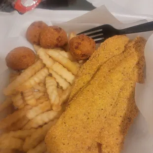 2pc fish, fries &amp; hushpuppies