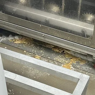 Old donuts mushed under the machine