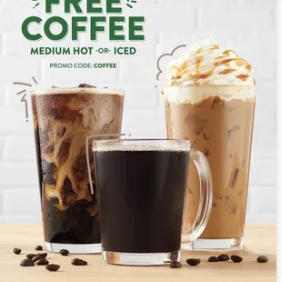 a picture of two coffees and a cup of coffee