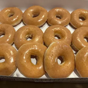 Dozen glazed donuts