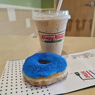 Medium iced coffee with milk $3.39 blue Raspberry slush $3.19