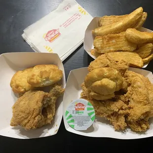 fried chicken and fries
