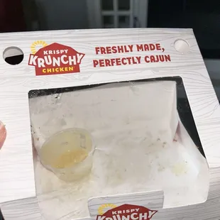 I kept forgetting to take a picture of the actual food, but here's proof of how good the chicken is! The sauces are delicious too.