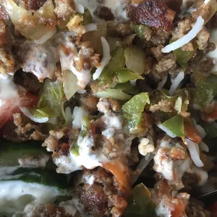 lamb over rice, stirred