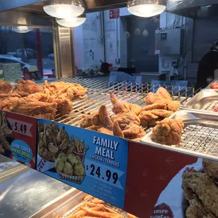 a variety of fried chicken