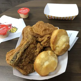 Four piece mixed chicken + honey biscuit