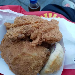 fried chicken and a banana