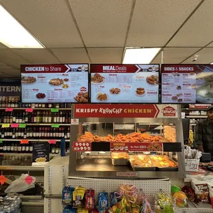 Menu behind the counter