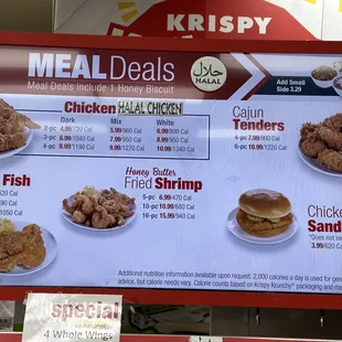 Menu: Meal deals
