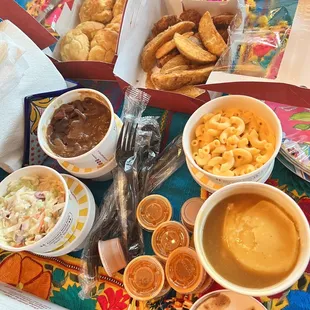 Sides!  The biscuits and fries were awesome.  The rest was ok.
