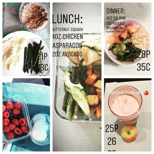 A sample of some meals I sent to clients