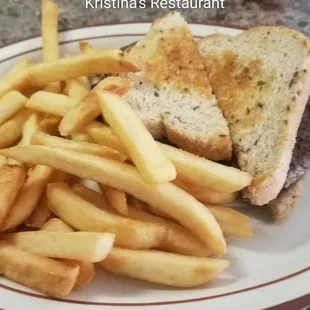 Patty melt and fries..I enjoyed!