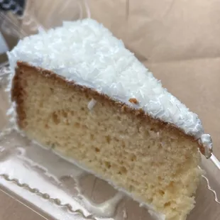 Coconut Tres Leches Cake Slice