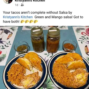 two plates of food on a table