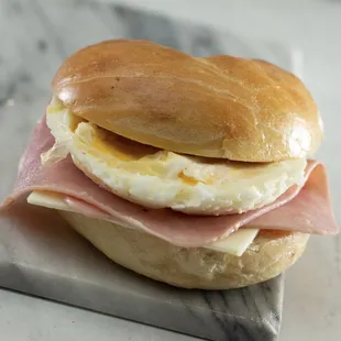 Breakfast bagels
Ham Egg Cheese