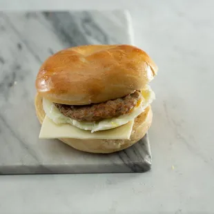 Breakfast bagels
Sausage Egg Cheese