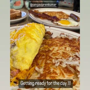 Meat lovers omelette