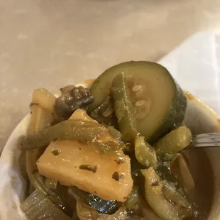 The "minestrone" soup had potato in it. I still enjoyed it thoroughly.