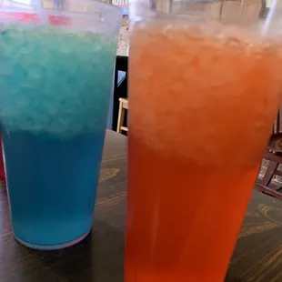 Blue raspberry limeade and cherry limeade.