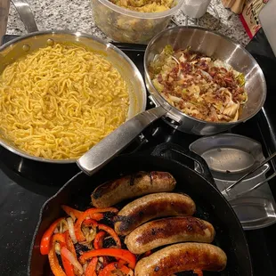 Brats from Kriz in our German night dinner