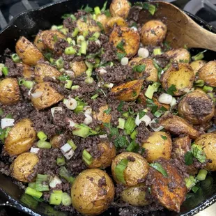My easy one skillet recipe featuring the best blood sausage you'll ever have!