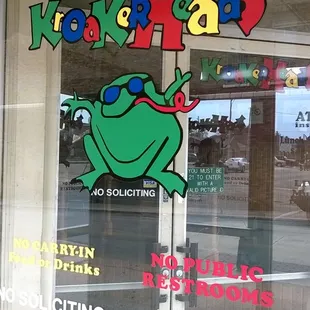kroakerhead's sign in the window