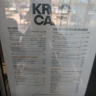 Glare was bad but this is the menu on June 2023....except to pb uncrustables.