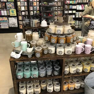 a variety of coffee mugs