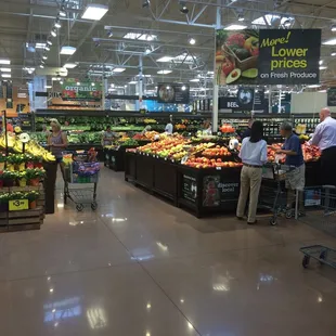 Large fruit and vege section.