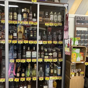 a variety of liquors