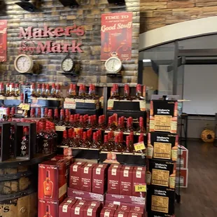 a variety of liquors