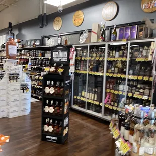 shelves of wine and spirits