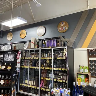 a variety of liquors