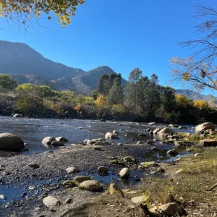 Me sitting beside this incredible bubbling river...
