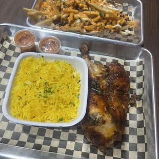 The fifty with a side of rice! And messy fries