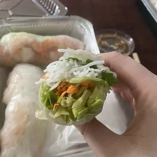 Inside spring roll.
