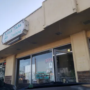 the front of the restaurant